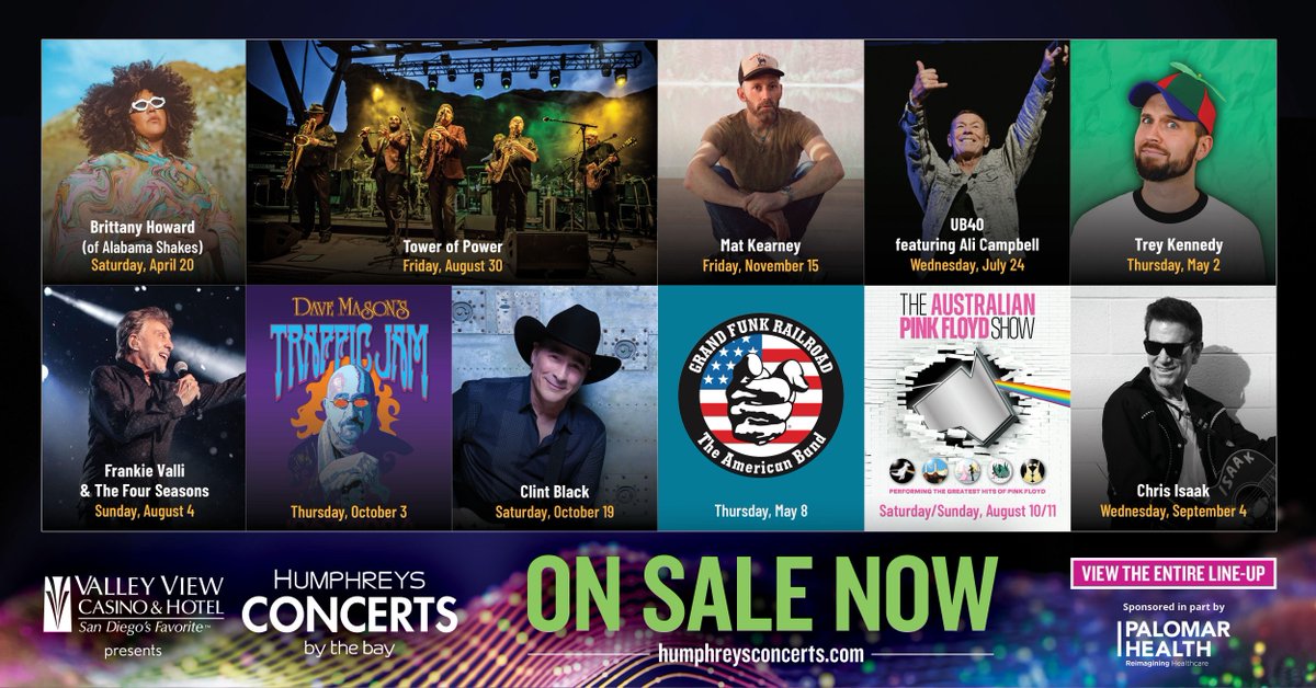 Tickets are on sale now for the 2024 season at Humphreys Concerts by the bay! >> humphreysconcerts.com