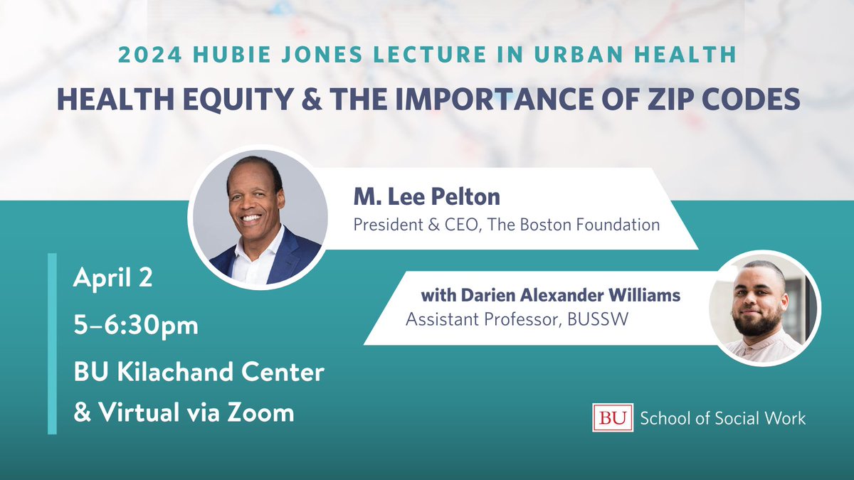 Join @LeePelton and BUSSW Prof. Williams @nigreaux for an exploration of how the US history of racial discrimination & land covenants contributes to the health equity crisis we face today. RSVP: bit.ly/4cb2jtk