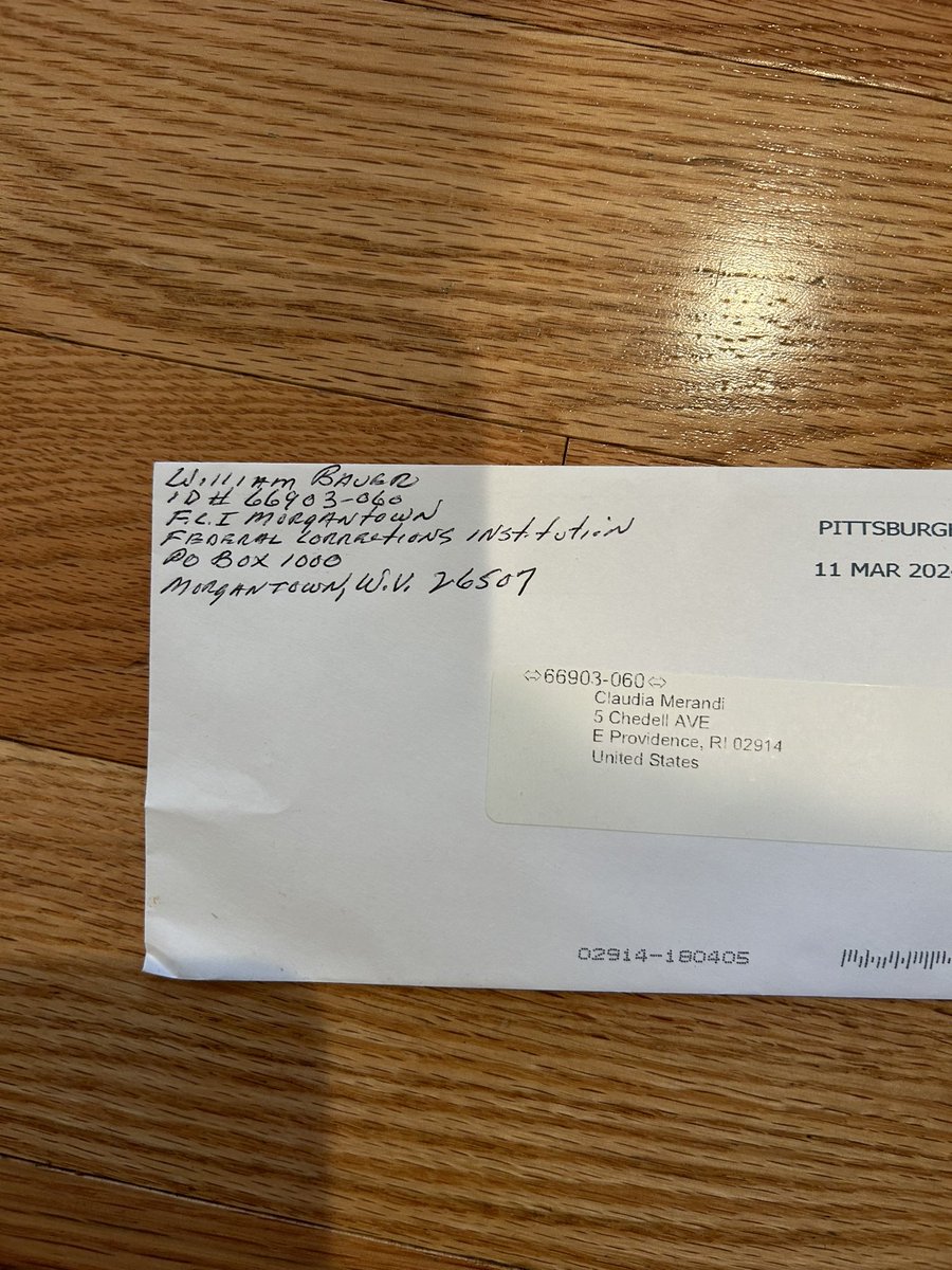 I just received this letter in the mail from Dr. Bauer, 87, who remains incarcerated for treating pain￼ Thank you to everyone who has sent him a card. Thank you to the physicians as well. It means the world to him￼