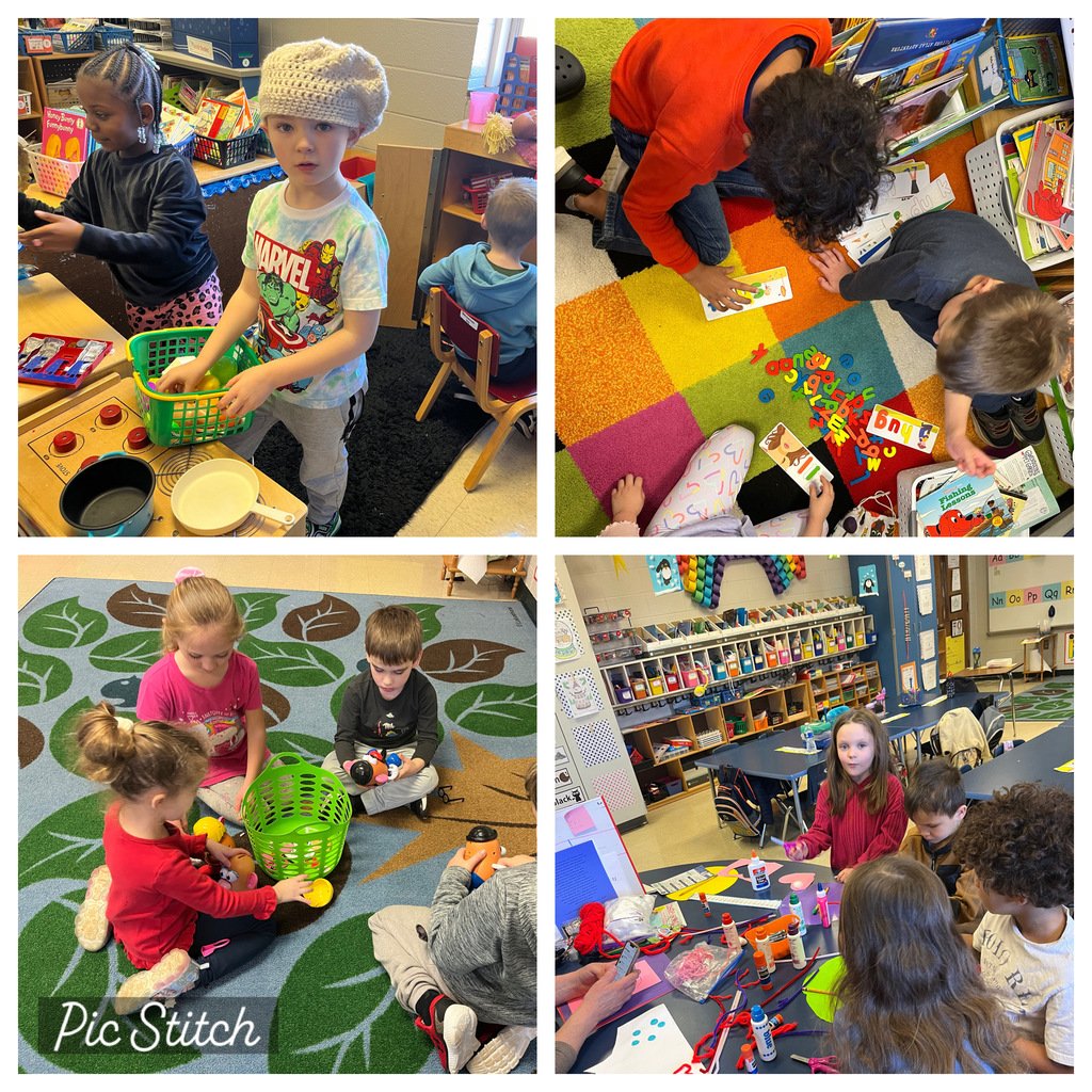 Mrs. Whiteside's K5 class worked together during stations to build a community of helpers. #makingconnections