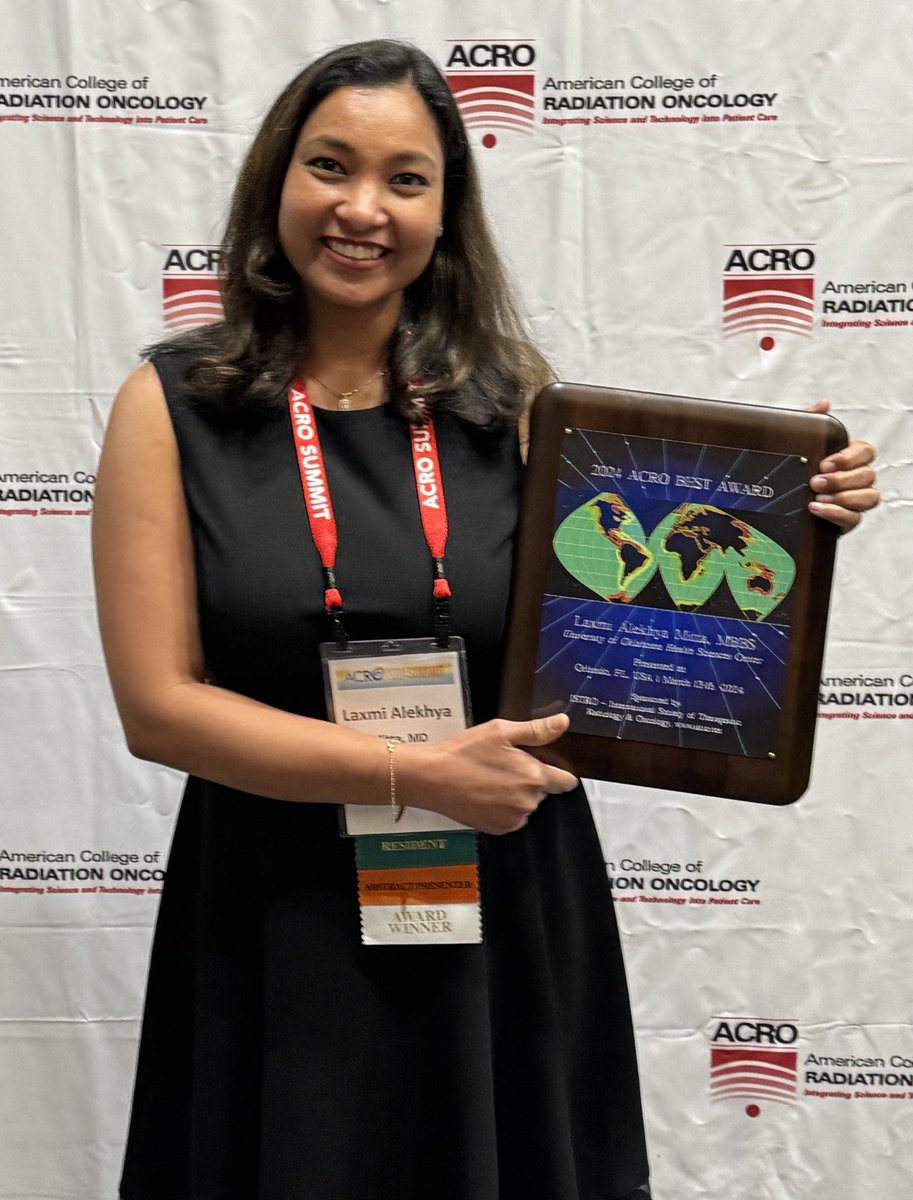 radonc2027's tweet photo. Very Happy and Honored to receive ACRO BEST AWARD! @ACRORadOnc @ACROresident https://t.co/kUTH5cjNh3