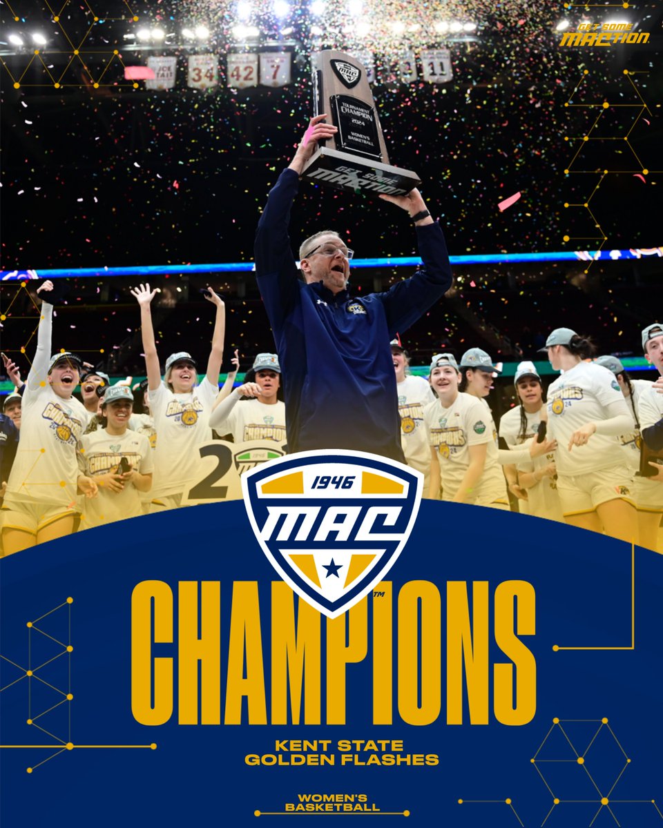 For the first time since 2002, the Kent State Golden Flashes are your MAC Women's Basketball Tournament CHAMPIONS 🏆 @KentStWBB | #MACtion