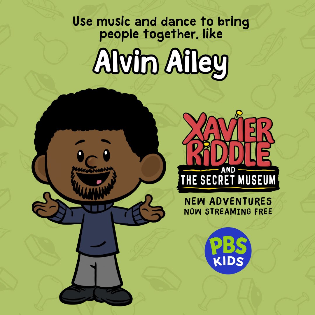 Alvin Ailey brought people together using the power of music and dance 🎶 #AlvinAiley #XavierRiddleAndTheSecretMuseum