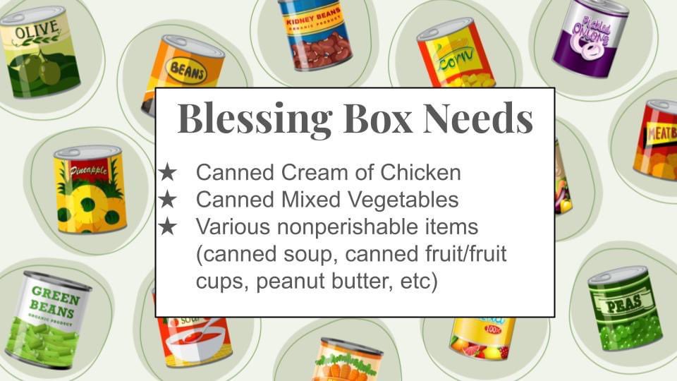 If you can help, drop these items by the church office during office hours. #blessingbox #onionchurch