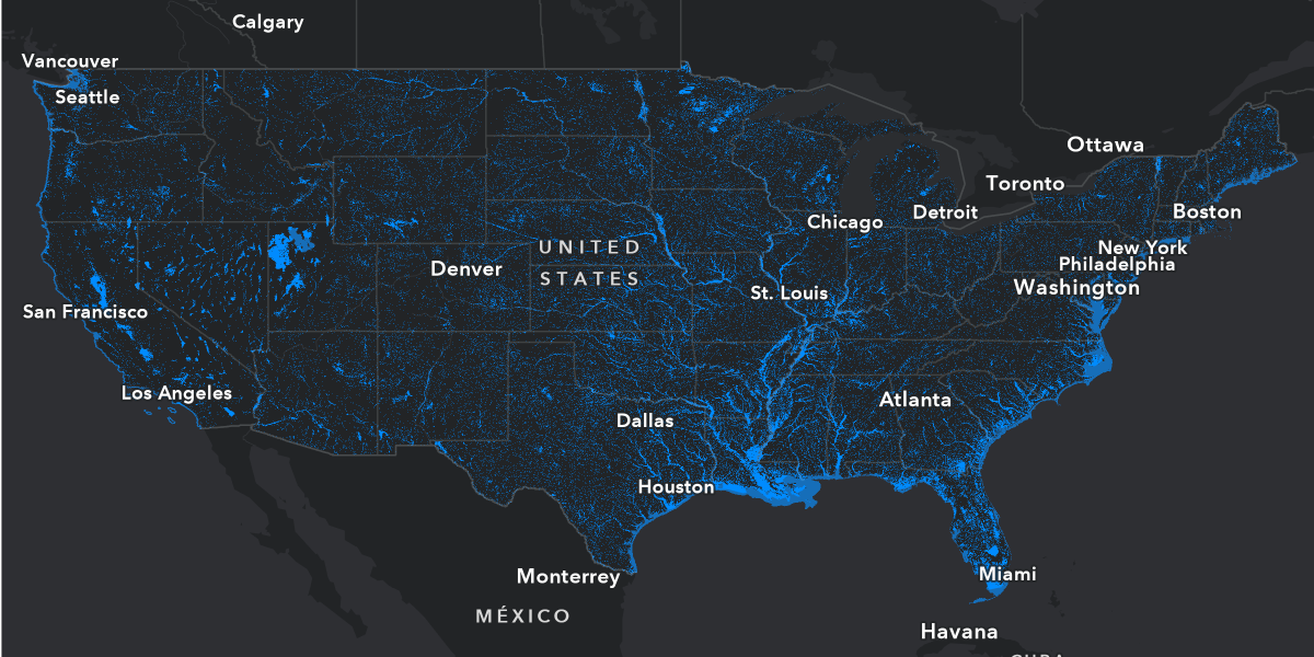 Mapping estimated floodplains for the conterminous United States with data from the @EPA today #cartography #flooding #EMGTwitter