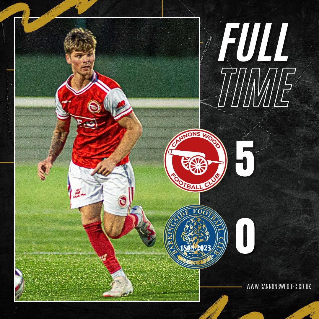 𝗙𝗨𝗟𝗟 𝗧𝗜𝗠𝗘

A ruthless first half saw us race into 4-0 lead with a Harry Brown hat-trick and a goal from Samuel Adetiba

Ishmeal Saidy scored a brilliant team goal in the second half to end the contest once and for all.

Good luck for the rest of the season, <a href="/BarkingsideFC/">Barkingside F.C.</a>