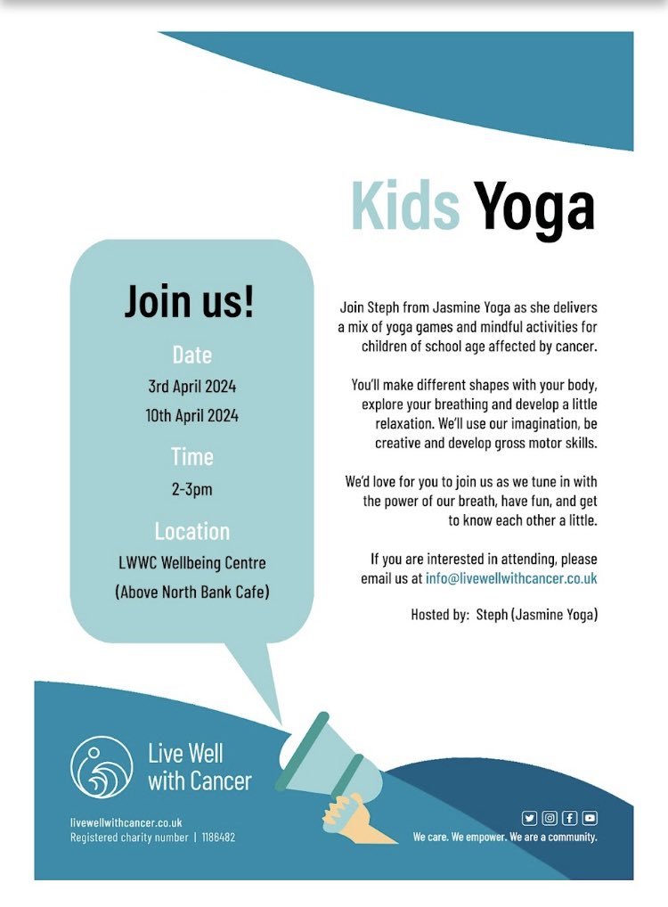 Just to remind everyone Live Well With Cancer have a few pop up events which are free to people affected by #cancer. Please get in touch to book a space 💙

The ‘Tyne to Talk’ evening is open to anyone, so please share within the #community

#northtyneside #northshields