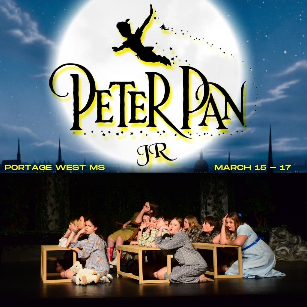 GoWestMS's tweet image. Two shows today. Which one are you coming to?!

Portage West Middle School presents...

PETER PAN JR!

#PeterPanJr #AllIn #TheWestWay