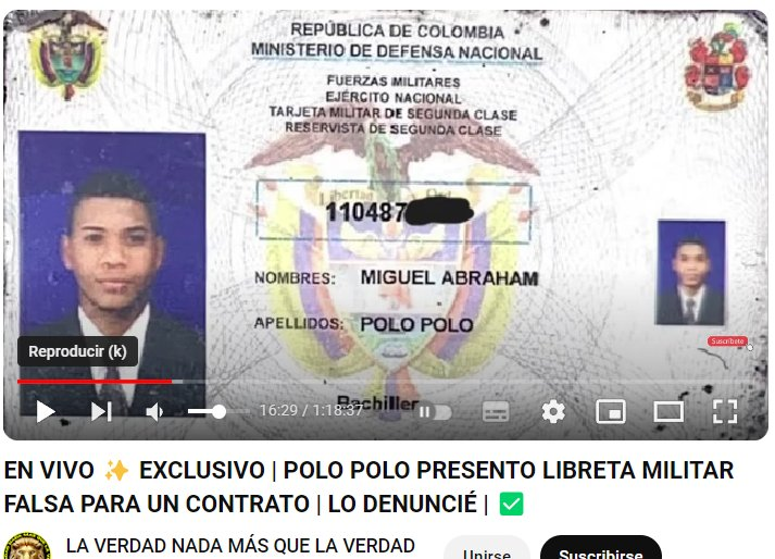 RobertoMTico's tweet photo. Entonces Polo Polo habría falsificado la libreta militar (documento público). Eso da para pérdida de investidura @consejodeestado e imputación penal por la Sala de Instrucción @CorteSupremaJ. Éste sujeto a evadido audiencias en @consejodeestado y tiene investigaciones en la CSJ https://t.co/ZQoqA2CYEI