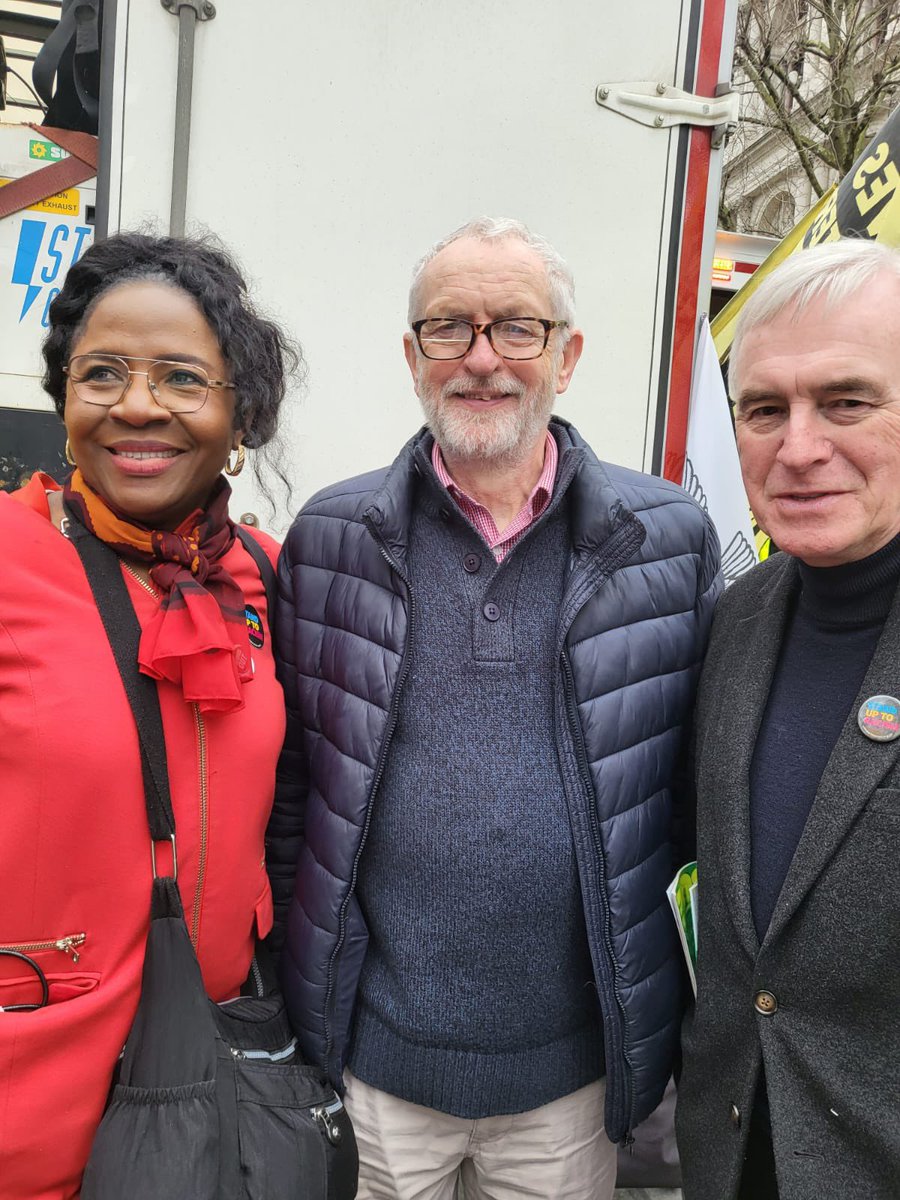 3 of my favourite people !! At the stand up to racism really today - MPs Jeremy Corbyn and John McDonald there with our fabulous Julia !!! Vice president of Unison