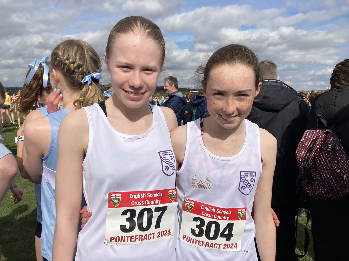 Congratulations to Isla Y (Y8), Isla P (Y9), Holly (Y10) and Cosette (Y11) who all represented Merseyside at the ESAA XC Champs today. An amazing 13th place from Isla P against the top runners from all over the country 👏👏 @WestKirbyGS @SchoolAthletics
