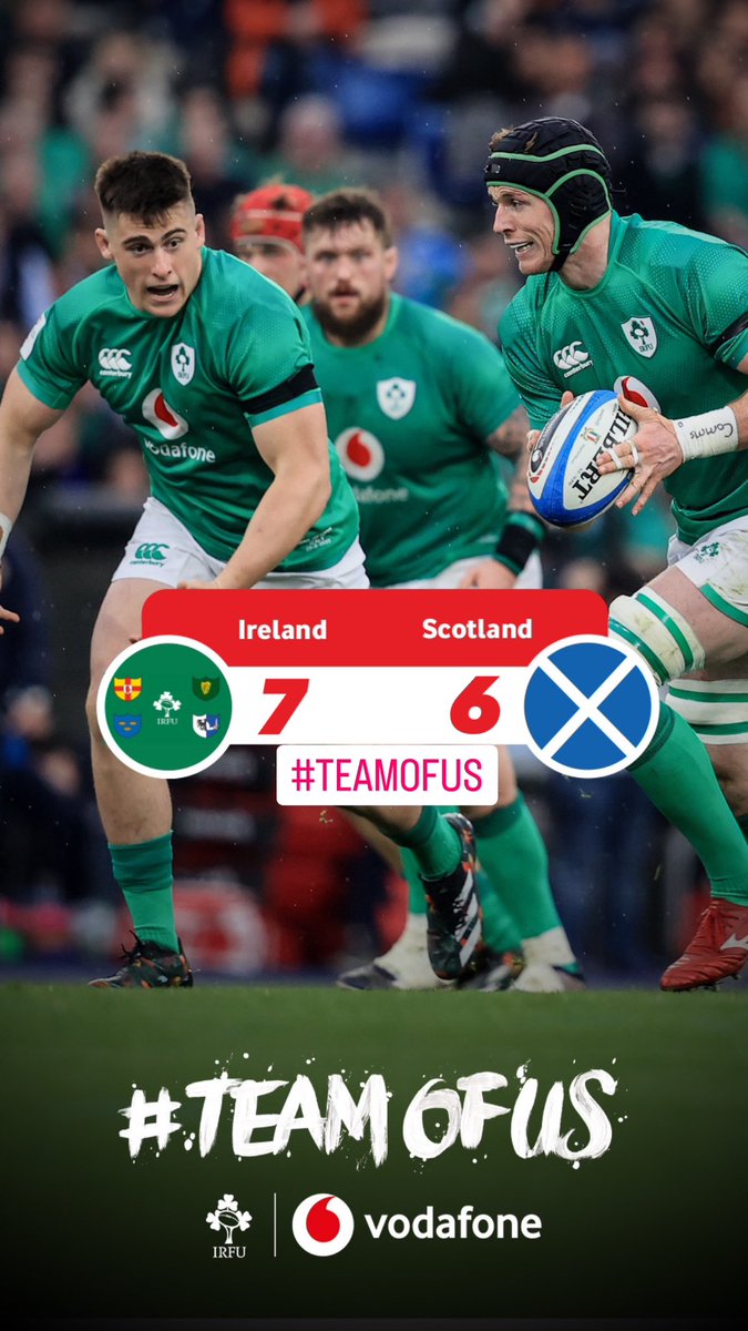 A very close first half of action here in the Aviva 🏉 One more half left let’s go @IrishRugby ☘️ #Teamofus