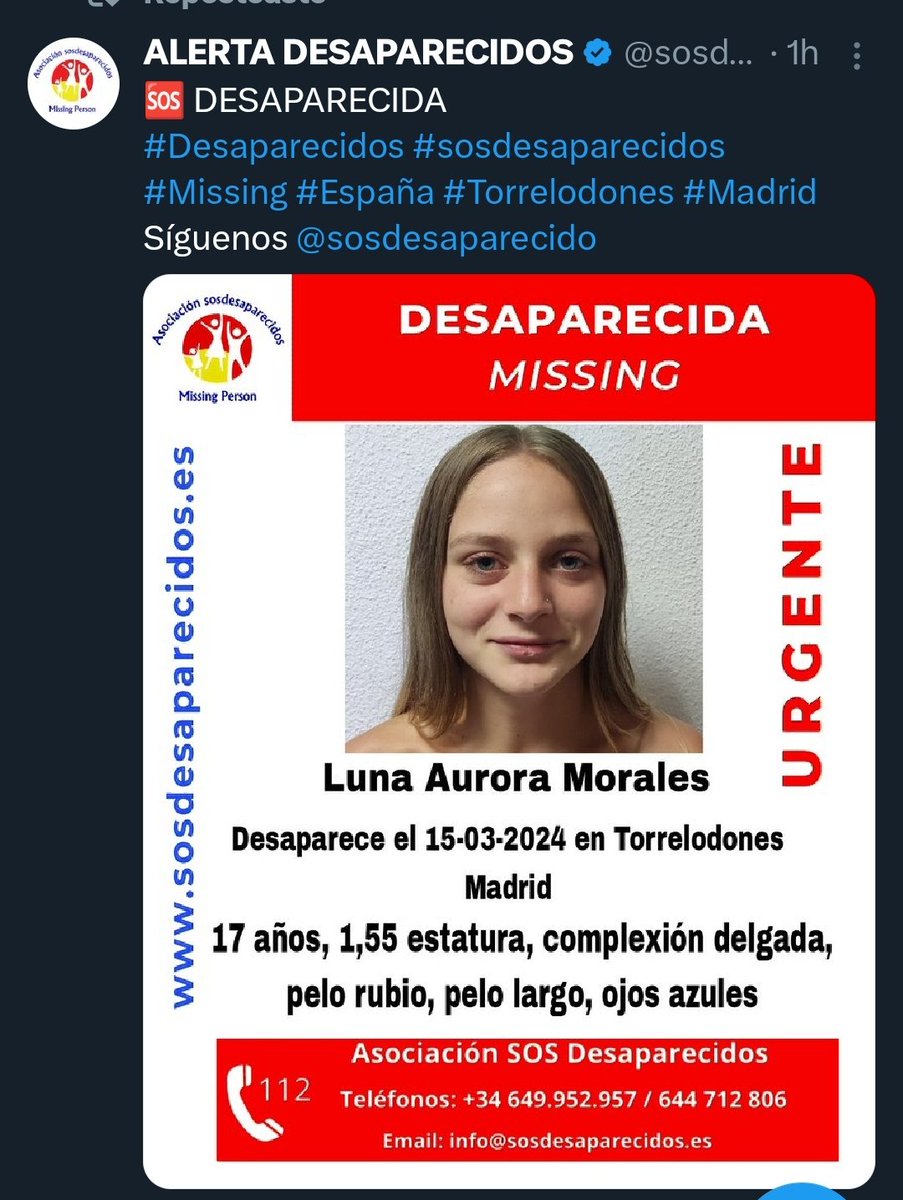 Dos menores desaparecidas el mismo día en la misma localidad...
¿Qué mierda está pasando en Torrelodones?
Hay que encontrarlas!