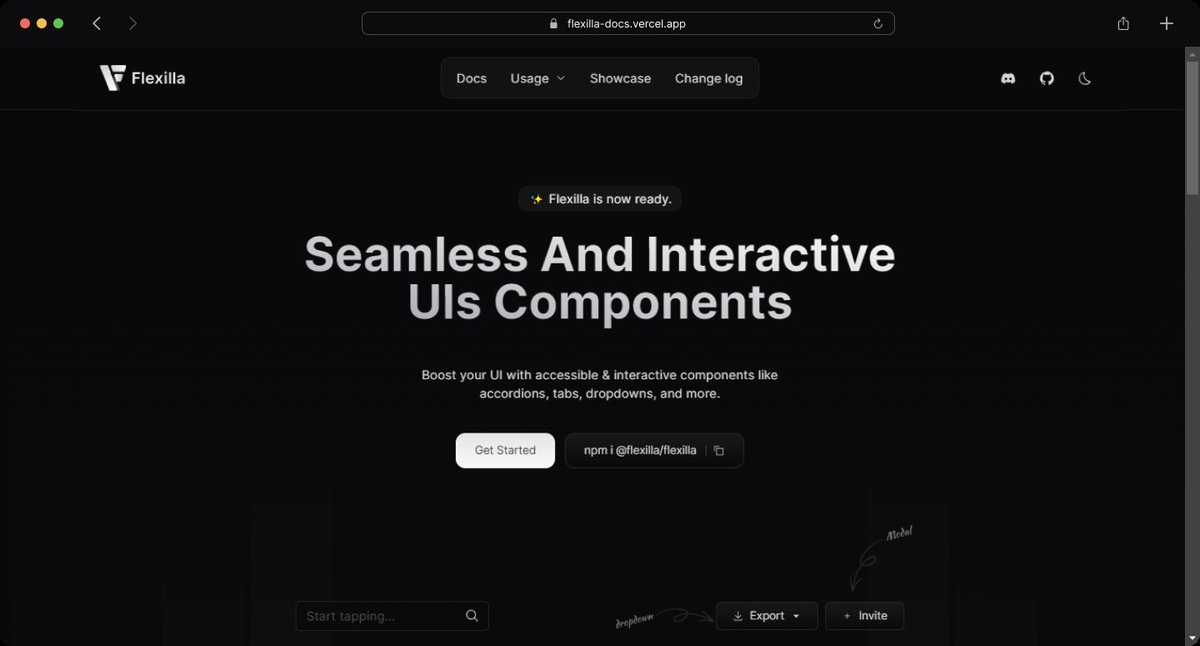 johnkat_Mj's tweet image. 🚀 Exciting News! 
Flexilla&apos;s website is now live! 
Built with
- AstroJS @astrodotbuild, 
- Unocss @antfu7 and
- PreactJs @preactjs
Website: flexilla-docs.vercel.app
 #Flexilla #AstroJS #Unocss #Preact #opensource #buildinpublic