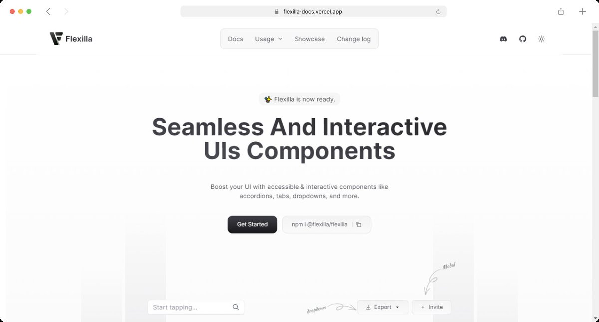 johnkat_Mj's tweet image. 🚀 Exciting News! 
Flexilla&apos;s website is now live! 
Built with
- AstroJS @astrodotbuild, 
- Unocss @antfu7 and
- PreactJs @preactjs
Website: flexilla-docs.vercel.app
 #Flexilla #AstroJS #Unocss #Preact #opensource #buildinpublic