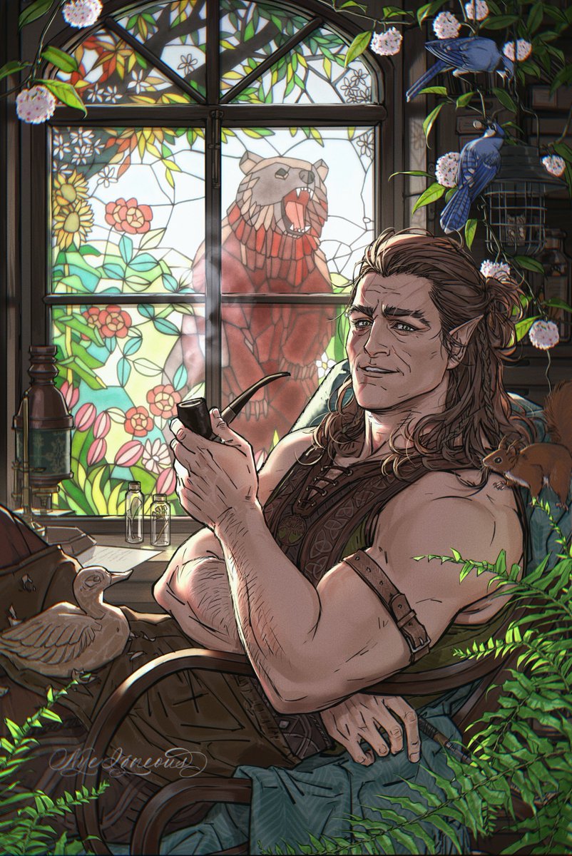 nye_igneous's tweet image. #Halsin #BaldursGate3 
A Earlysummer Night&apos;s Dream🐻🌿💚