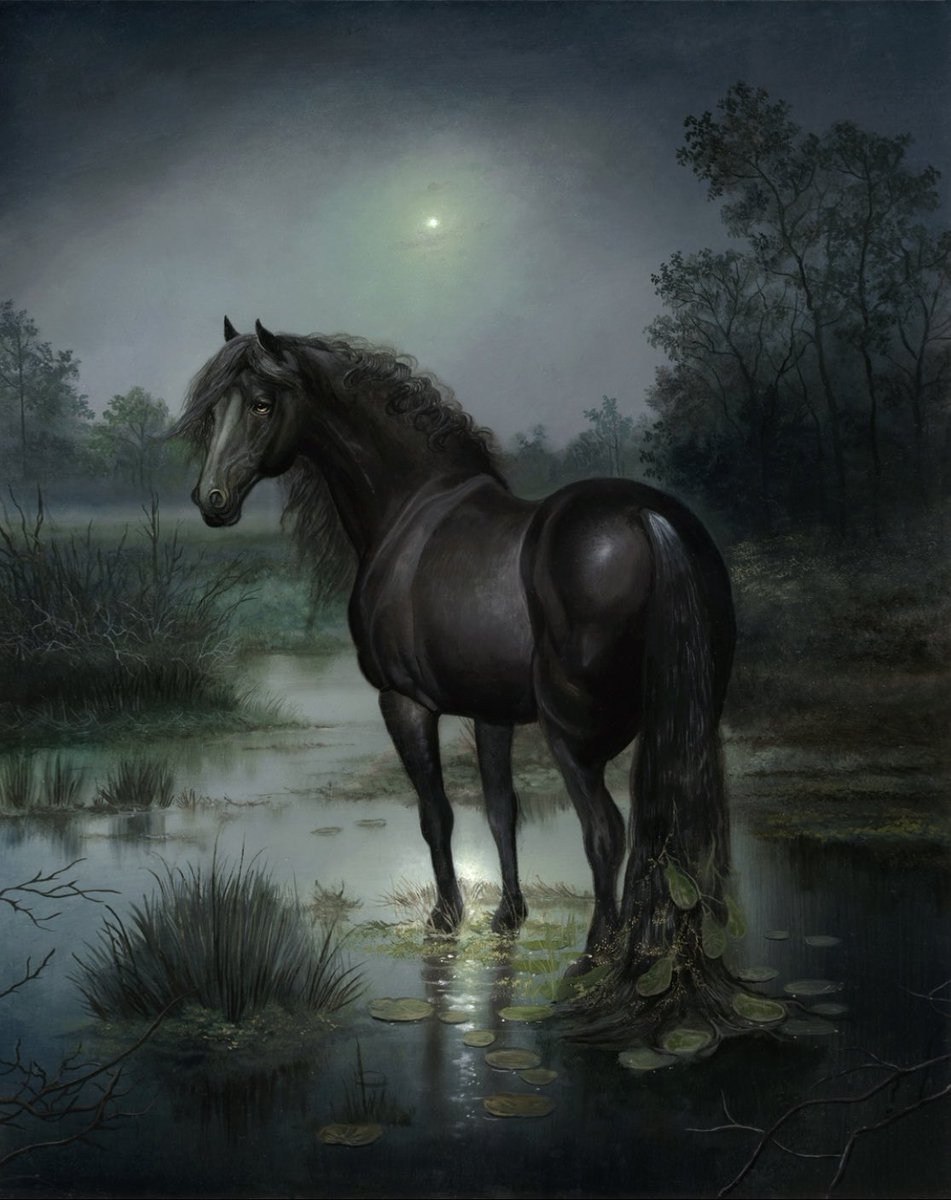 The kelpie is a horse-like creature from Scottish folklore, that can shapeshift into a human. The kelpie is the most common water spirit in Scottish folklore, and there are tales of kelpies associated with almost every sizeable water body in Scotland. 

#FolkloreSunday