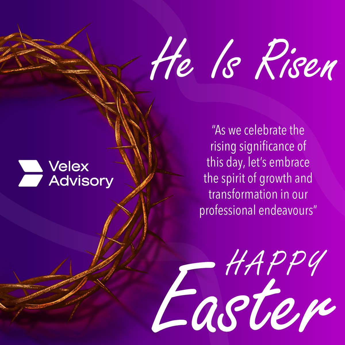 Velex_Advisory's tweet photo. 🌟✝ Happy Easter from Velex Advisory! 🐣💼 Today, as we celebrate the resurrection of Jesus Christ, let's also reflect on the power of renewal and growth in our professional journey. May this Easter inspire us to rise above challenges, Wishing you a blessed and joyous Easter! https://t.co/aArawN1s3V