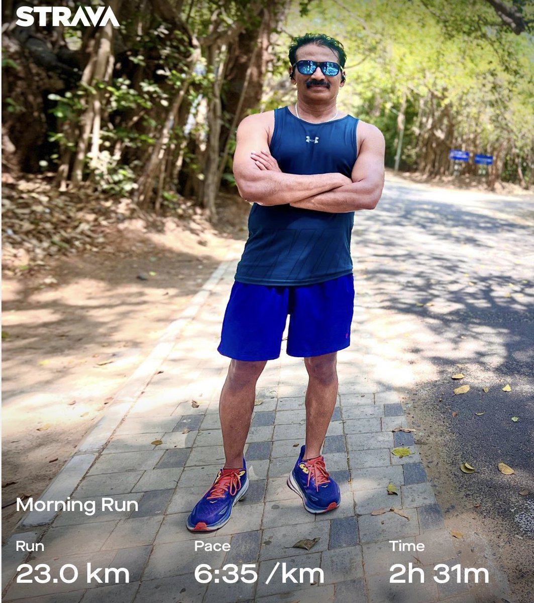 Finding shade amidst the sweltering heat – is a reminder that even in the toughest of times, there's always a silver lining. Today's 23 km run at IIT Madras was proof of that. Grateful for nature's little blessings! #StayPositive #KeepMovingForward #Running #Runner #IPS #run…