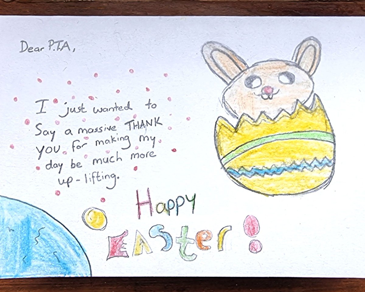 Happy Easter! Dave the tortoise has been basking in the sun in his Easter Egg jacket! The children in each year group made Easter cards to show their gratitude to all who contribute so much to our school. Here are some Year 6 cards for our wonderful PTA. #Easter #community