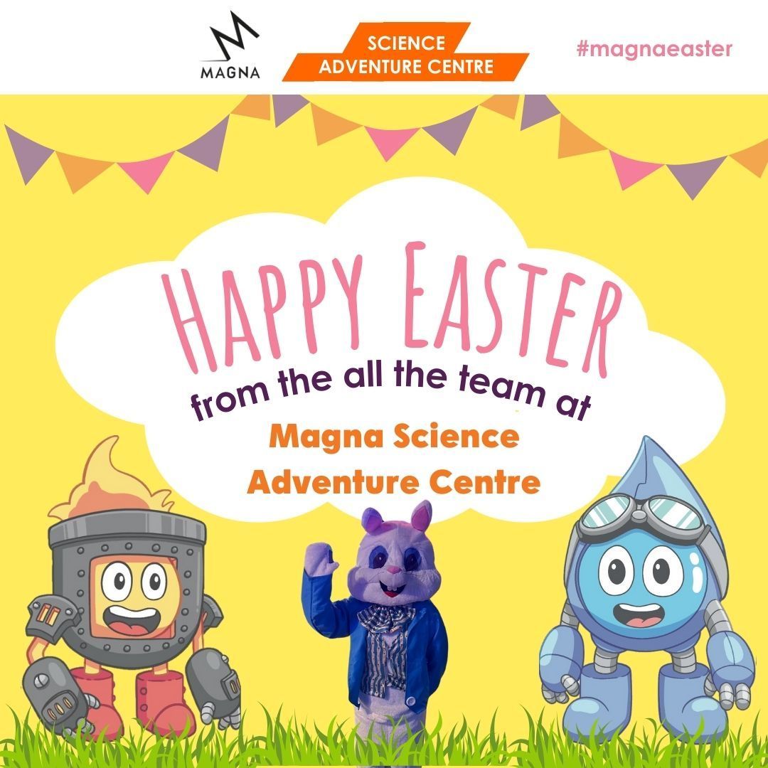 HAPPY EASTER! 🐣 From all the team at Magna Science Adventure Centre we hope you have a lovely day... We are still open today for our EGG-Cellent Easter, so HOP along for some Easter Fun! visitmagna.co.uk/whats-on/easte… #happyeaster #magnaeaster #visitmagna #EGGcellenteaster