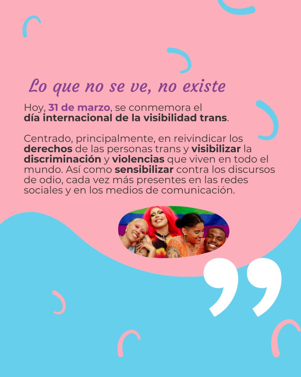 🙈 Lo que no se ve, no existe 🕵️🌈🏳️⚧️La visibilidad de la diversidad, y especialmente la de las identidades trans, es esencial para poder construir una sociedad inclusiva y libre de violencias.#VisibilidadTrans #SoyTrans #StopTransfobia #LGTBIQ+ #DerechosHumanos