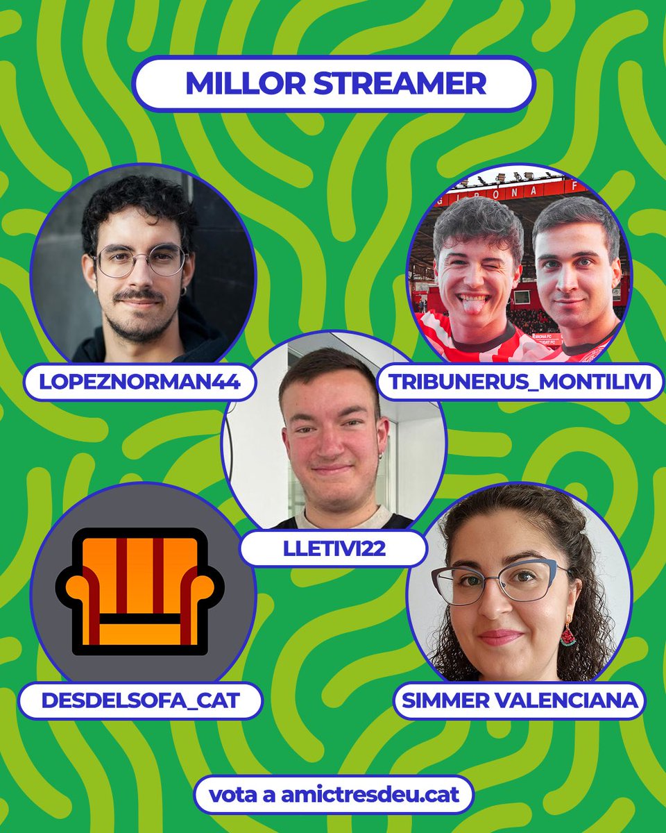 Bon dia, han nominat a l'<a href="/adelaguia_cat/">Àlex de la Guia</a> (<a href="/Desdelsofa_cat/">Desdelsofà.cat</a>) als Premis @AMICTRESDEU 2024 a les categories de "Millor creador/a de contingut de conscienciació social" i "Millor Streamer".

L'ajudem amb els nostres vots?👇 
amictresdeu.cat/votacions/