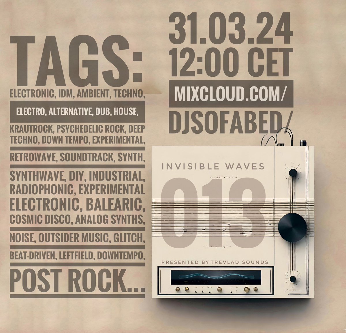 All the info for episode 013 of invisible Waves.