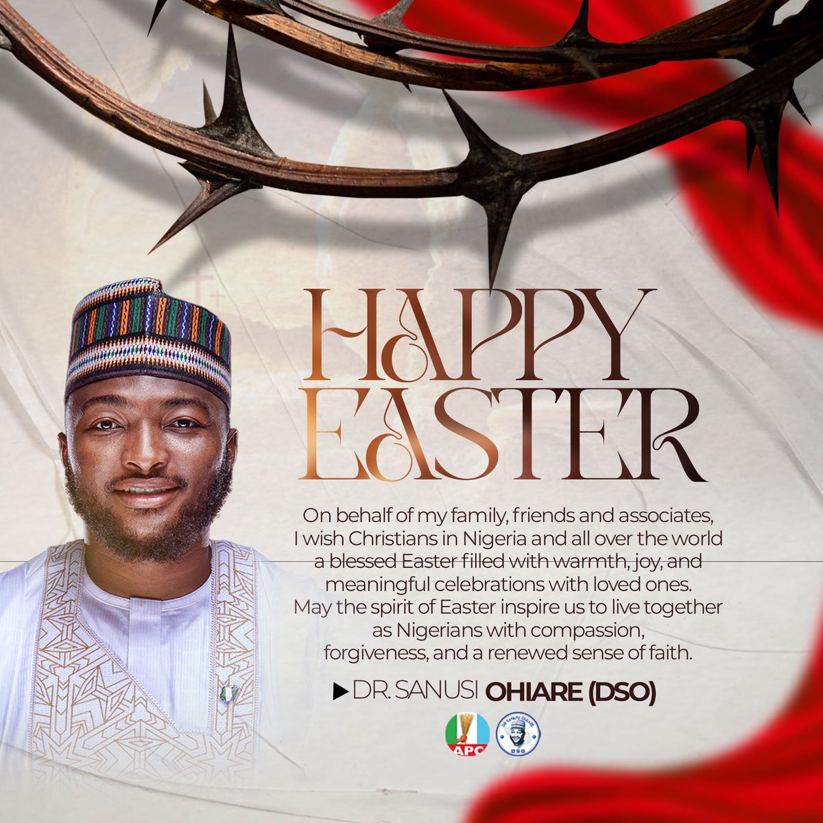 HAPPY EASTER TO ALL CHRISTIANS ACROSS THE WORLD! On behalf of my family, friends and associates, I wish Christians in Nigeria and all over the world a blessed Easter filled with warmth, joy, and meaningful celebrations with loved ones. May the spirit of Easter inspire us to…