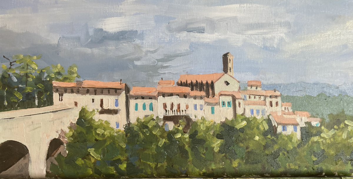 Montolieu in the Black mountains, Acrylic  #thedailysketch #bigartboost #sketchbook #sketch #urbansketcher #urbansketchers #usk #draw365 #drawing #acrylic #painting #artoftheday #acrylicpainting #artchallenge