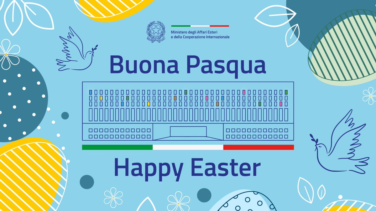 🕊️ Dalla #Farnesina un pensiero di #pace a tutti coloro che festeggiano la Pasqua, in Italia e nel mondo intero.