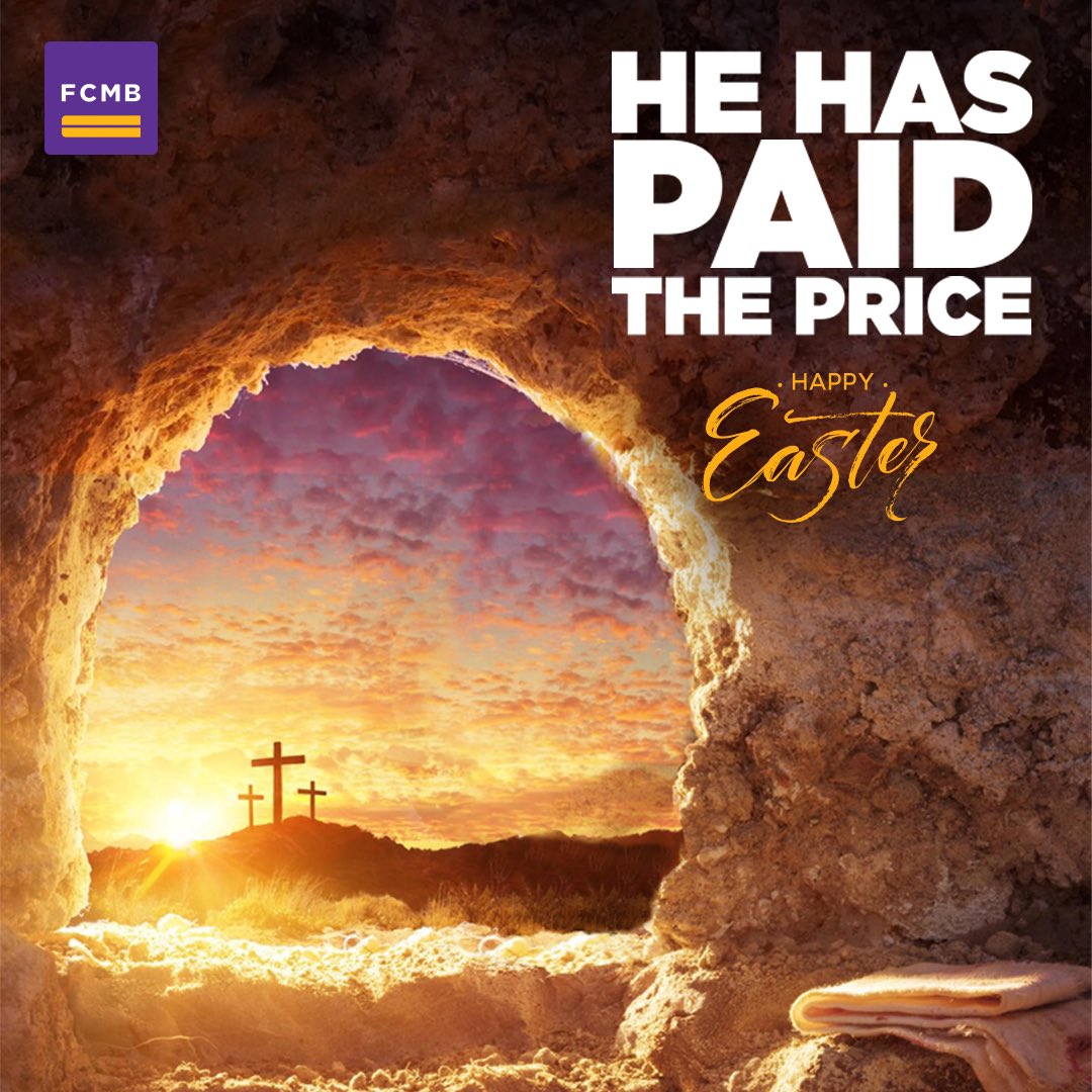 He has paid the price. The victory of His resurrection gives us renewed hope and an assurance of our eternal salvation. Happy Easter! 💜 #FCMB #MyBankandI #Easter