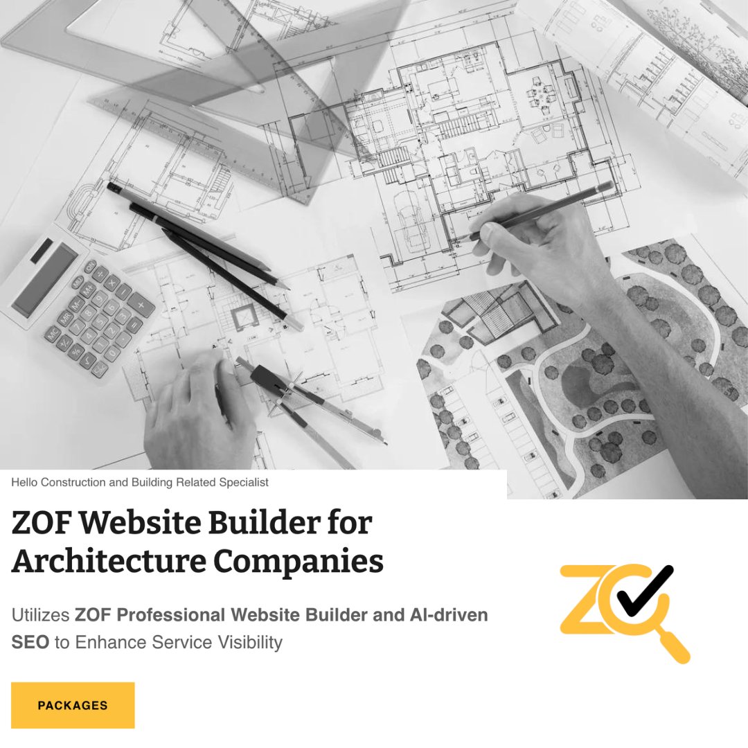 Elevate your architecture firm's online presence effortlessly with ZOF Website Builder. Utilize our AI-driven SEO and enjoy 99.9% uptime with ZOF Host—all in one package. #ZOF #WebsiteBuilder #Architecture #AI #SEO #Hosting #OnlinePresence websitebuilder.zof.ae/architecture-c…
