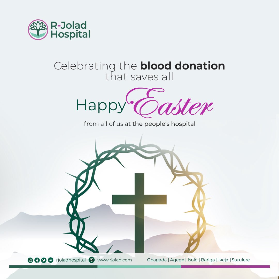 We celebrate the greatest blood donation. That which saves and heals all
Happy Easter celebration to all our Christian family from all of us at The People's Hospital.
#easter2024 #ThePeoplesHospital #rjoladhospital #rjoladhospitalagege