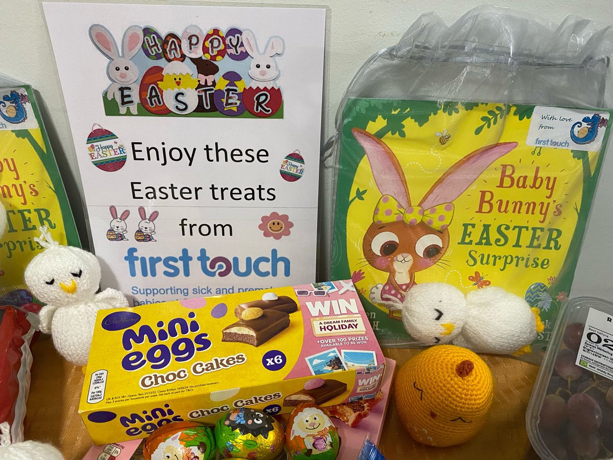 Happy Easter to everyone at the neonatal unit 🐰 We are giving books, chicks, fruit, treats and, of course, chocolate to all our babies and families today! Thank you to all our supporters who selflessly donate to enable us to provide these gifts for families with babies