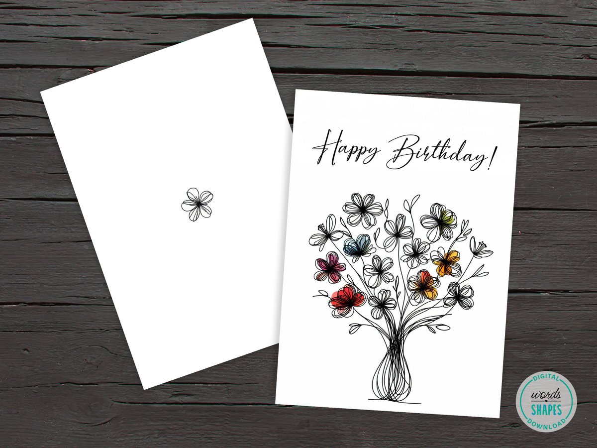 Printable Happy Birthday Card, Colorful Birthday Greeting Card, Digital Download etsy.me/3TDQyDo via @Etsy 

#GreetingCards #PrintableCard #DIYCard #birthdaycard #downloadcard #flowercard