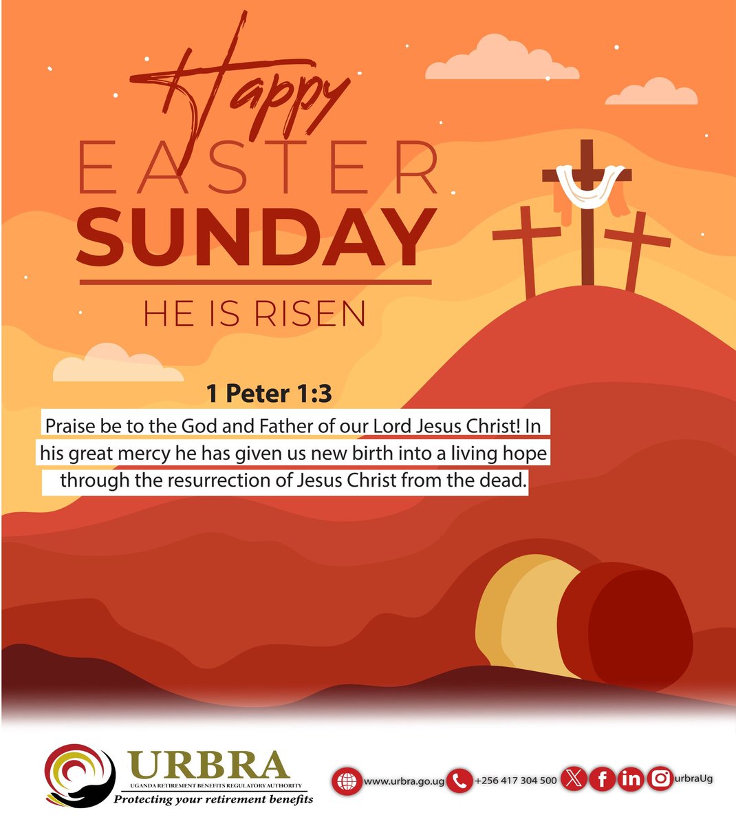 Joining you in gratitude for Christ’s sacrifice and the joyful renewal it brings to all God’s children this Easter season. #HappyEaster from all of us @urbraUg