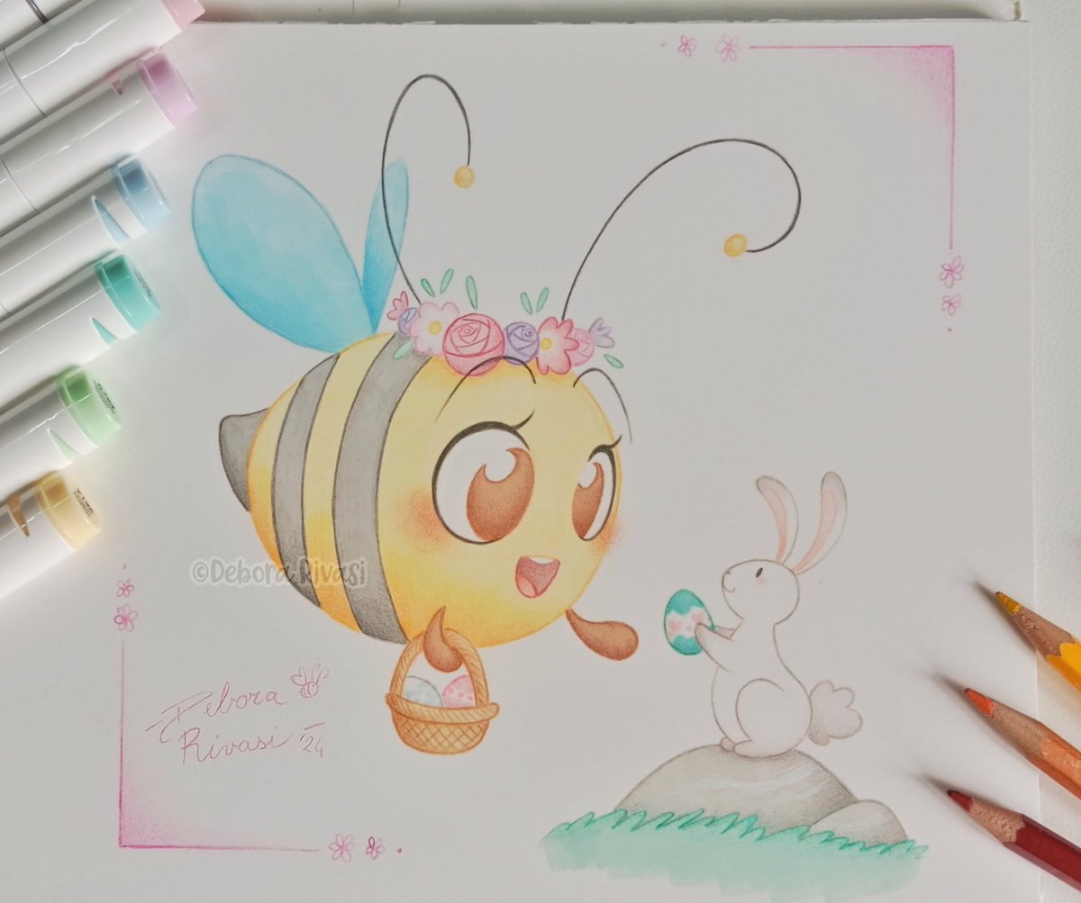 DeboraRivasi's tweet photo. Happy Easter! ππ°πΈ
First drawing made with Ohuhu pastel markers! (Plus a bit of colored pencils)
#HappyEaster #chubbybee #humanartist https://t.co/I6COklLQXo