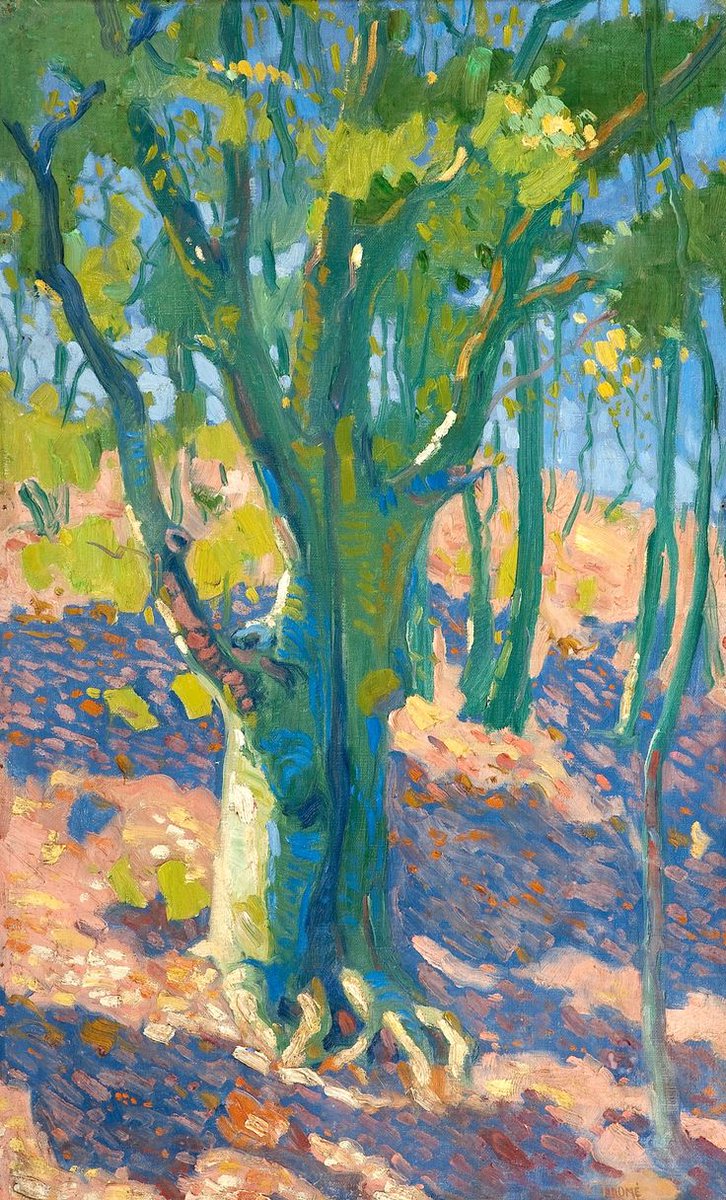 “ The #sun,--the bright sun, that brings back, not light alone, but new #life, and hope, and freshness to man--burst upon the crowded city in clear and radiant glory....”
     |••Charles Dickens |•|
#LiteraturePosts
       |•
Verner Thomé  
#artist
    A Sunny Grove,1925s