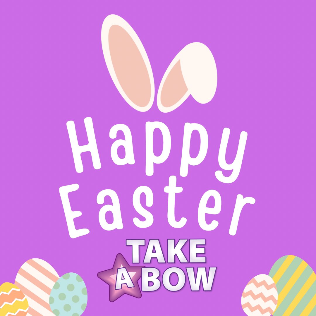 Happy Easter to you all from everyone at Take A Bow Kilmarnock! 💜 We hope you all have a wonderful day and look forward to kickstarting our 2 week Easter Programme from tomorrow at 10am! Still not too late to join us: bookwhen.com/takeabowholiday