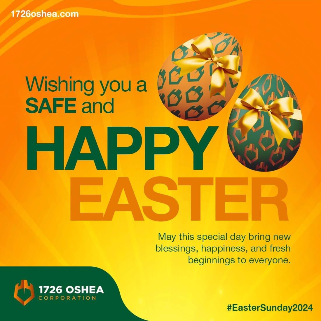 🐣 Happy Easter from all of us at 1726 OSHEA Corporation! 🐰
--
#easter2024 #SafetyFirst #OccupationalHealth #ZeroHarm #SafetyOfficer1 #ProtectAndServe #WorkplaceSafety #SafetyCulture #EmpowerToProtect #SafetyLeadership #OSHTraining #RiskPrevention #HealthAndSafety #SafeWorkplace