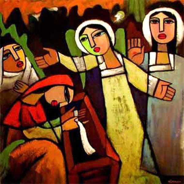 Alleluia! Christ is risen. Happy Easter! Picture: ‘The Women at the Tomb’ by the Chinese Christian artist He Qi @durham_uni @durhamSU @DUEDI7 @DurhamWellbeing @SamDale84 @_ShaidMahmood @LucianHudson @cmwhitelaw @DioceseofDurham @philipplyming @Bishopofjarrow @rev_rushton