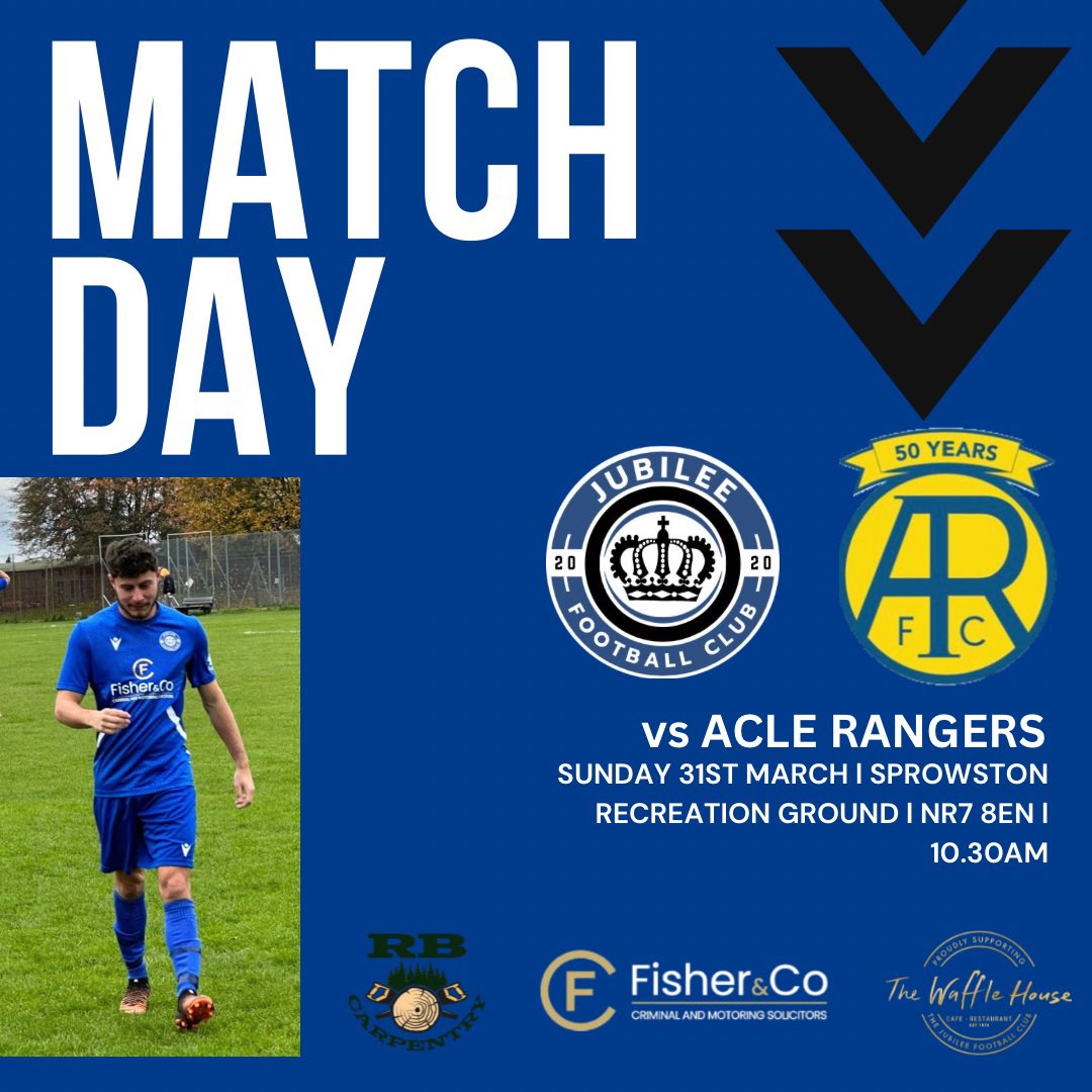 🔵⚫️ MATCHDAY ⚫️🔵 After a week off we’re back at home as we welcome @AcleRangersFC to Sprowston Rec 10.30KO. #UTJ
