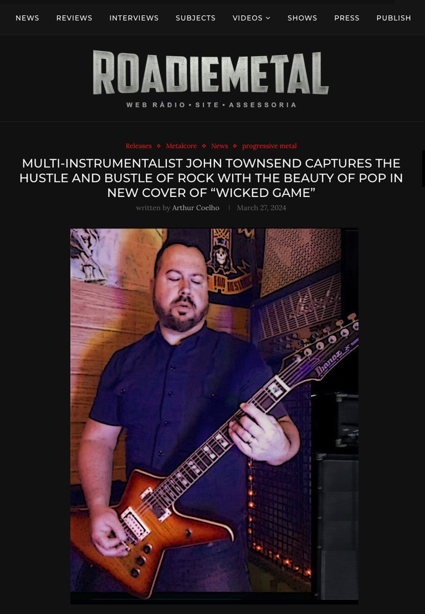 Honored to be featured by @RoadieMetal 🤘🤘 Thank you! #hardrock #metal #wickedgame #guitarist #producer #singer