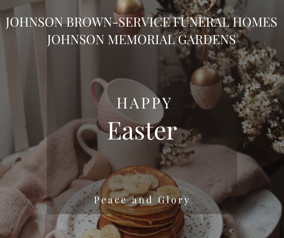 HAPPY EASTER!
May this special day inspire you to new hope, happiness, prosperity, and abundance, all received through God’s divine grace. 
#eastersunday2024 
#johnsonfuneraldirectors
#johnsonbrown