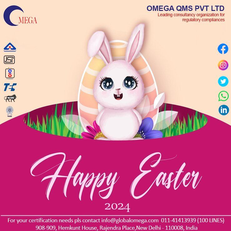 Wishing you a Blessed and Joyful Easter in 2024 

#Easter2024 #happyeaster #fmcs ##biscertification #isimark #bislicense #regulatorycompliance #eastersunday2024 #easter31stmarch #easter