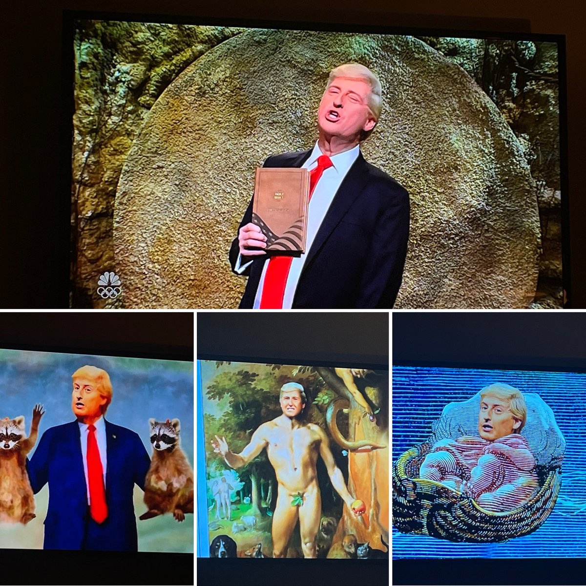This #SNL cold opener includes photos from the Trump Bible. 😉 👏👏