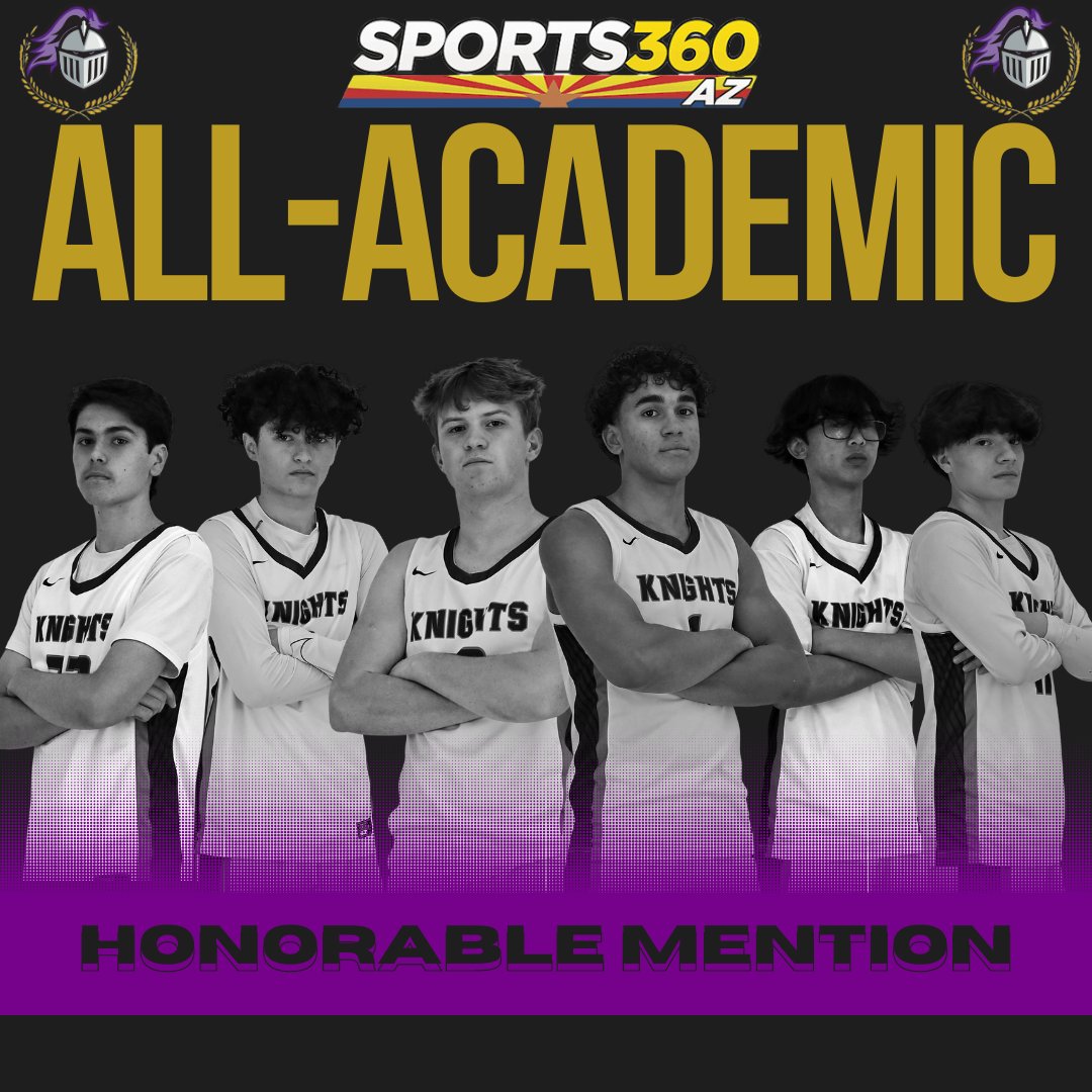 Congratulations to our @Sports360AZ ALL-ACADEMIC players for the 2023-2024 season! 3.9 Team GPA! #ScholarBallers #GoKnights🏀