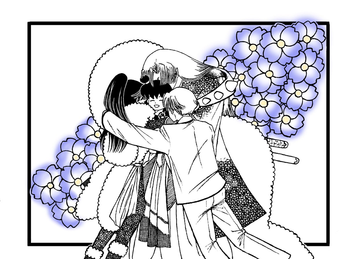 This is my contribution to the #SessRinEternity 24H Extra Mini Relay Race! ✨🌙家族の肖像🎐✨ Please look forward to the works from the next contributor, @psychpomp #犬夜叉 #殺りん