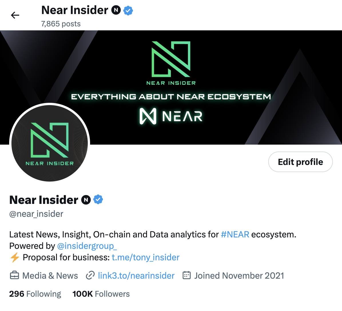Thank you for 100,000 followers 🚀🚀🚀 Appreciate the efforts of contributors during 2 years of ups and downs with the market 🙏🙏🙏 IN NEAR WE STILL TRUST 🔥 Keep building 💪 #NEAR